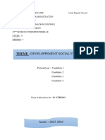 Sommaire: Theme: Developpement Social Et Humain