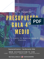 Presupuesto Gala 4 º Medio: Casona Catemito