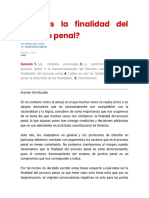 Finalidad Del Proceso Penal