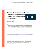 Roberto Páez (1985) - Balsas de Cuero de Lobo en Chañaral de Aceitunas (Norte Chico) Un Antiguo Construcor Revisitado