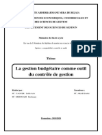 La Gestion Budgétaire Comme Outil Du Contrôle de Gestion: Thème