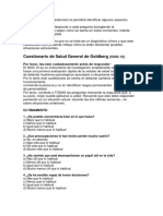 Cuestionario de Salud General de Goldberg: Por Favor, Lea Esto Cuidadosamente Antes de Responder