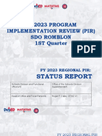 Romblon PIR Report 1st Quarter 2023 - Enhanced