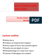 Management of Patients With Burn Injury: Faculty: Rubina Shehzadi Nursing Lecturer