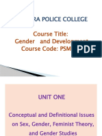 Amhara Police College: Course Title: Gender and Development Course Code: PSM301