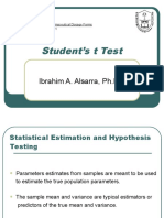 Student's T Test: Ibrahim A. Alsarra, PH.D