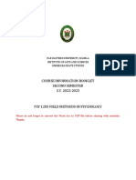 Course Information Booklet Second Semester S.Y. 2022-2023