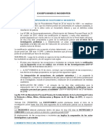 Plazo para La Interposición de Excepciones E Incidentes