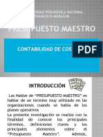 Presupuesto Maestro: Contabilidad de Costos Ii