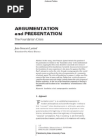 Argumentation and Presentation - The Foundantion Crisis - Lyotard