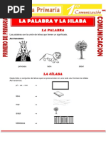 La Palabra y La Silaba para Primero de Primaria