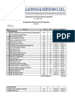 Presupuesto Adicional Cto - de Maquinarias