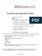 Business Loan Application Packet