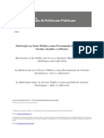 Motivação No Setor Público Como Ferramenta Estratégica de Gestão: Desafios e Reflexões