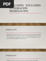 Inclusión Exclusión Integración Segregación