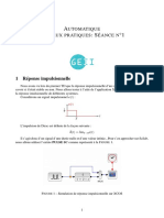 Utomatique Ravaux Pratiques Éance N: 1 Réponse Impulsionnelle