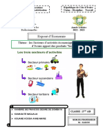 Exposé Sur Les Secteurs Dactivités Économiques de La Côte Divoire