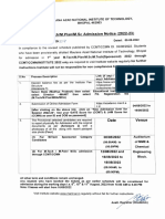 Revised M.Tech/M.Plan/M.Sc Admission Notice (2022-23) : No: AS/2022/CCMT-CCMN/29/ - S7