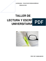 Taller de Lectura Y Escritura Universitarias: Universidad Del Aconcagua - Facultad de Ciencias Médicas Presalud 2023