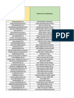 Correos Inscripción Nombre de Los Participantes