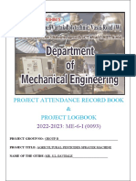 Project Attendance Record Book & Project Logbook