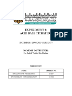 Acid Base Titration Lab Report