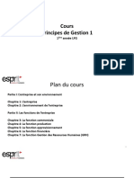 Cours Principes de Gestion 1: 1 Année LFG