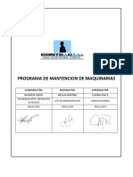 Programa de Mantencion de Maquinarias: Elaborado Por: Revisado Por: Aprobado Por