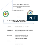 La Informalidad y El Crecimiento Económico de Las Mypes en El Perú