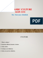 Islamic Culture ALIS 1211: Ms. Maryam Abdullah