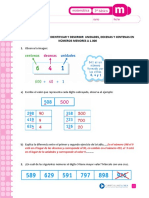 Identificar y Describir Unidades Decenas y Centenas en Numeros Menores A 1000 Pauta