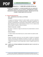 Formato N. º 7: Especificaciones Tecnicas: 01. Trabajos Provisionales