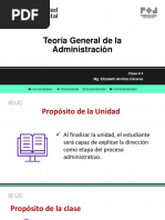 Teoría General de La Administración: Clase # 4 Mg. Elizabeth Alvitrez Cáceres