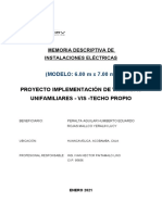 Memoria Descriptiva Instalaciones Eléctricas - Módulo 6.00x7.00.