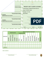 Boleta de Calificaciones: Personalidad Aprovechamiento Por Áreas Comunicación