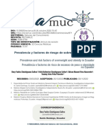 Prevalencia y Factores de Riesgo de Sobrepeso y Obesidad en Ecuador