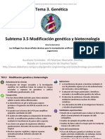 Tema 3.5 Modificación Genética y Biotecnología