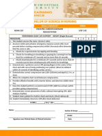 Bachelor of Science in Nursing: Rle Unit Skills Checklist Week