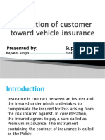 Perception of Customer Toward Vehicle Insurance: Presented By: Supervised by