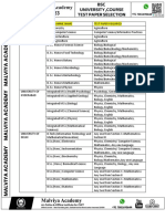 BSC University, Course, Test Paper Selection