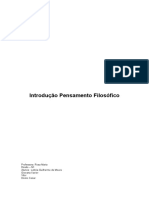 Introdução Pensamento Filosófico