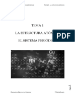 La Estructura Atómica El Sistema Periódico Tema 1 La Estructura Atómica El Sistema Periódico La Estructura Atómica El Sistema Periódico