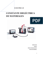 Constante Dieléctrica de Materiales: Laboratorio de Física Ii