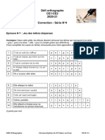 Défi Orthographe CE1/CE2 2020-21 Correction - Série N°4: Epreuve N°1: Jeu Des Lettres Disparues