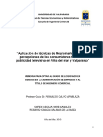 Aplicación de Técnicas de Neuromarketing en Las Percepciones de Los Consumidores Frente A La Publicidad Televisiva en Viña Del Mar y Valparaíso