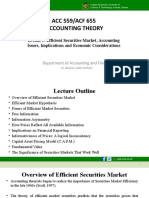 Lesson 5 Efficient Securities Market, Accounting Issues, Implications & Economic Considerations