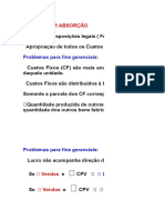 Custeio Por Absorção: Problemas para Fins Gerenciais