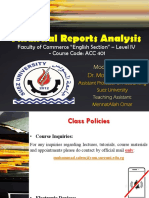 Financial Reports Analysis: Faculty of Commerce "English Section" - Level IV - Course Code: ACC 401