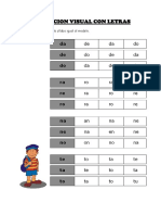 Percepcion Visual Con Letras: 1. Marca Con Un Aspa (X) La Sílaba Igual Al Modelo