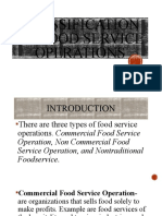 Classification of Food Service Operations